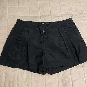 Black silk dress shorts